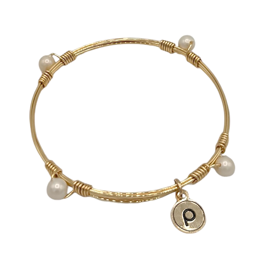 Gold Bangle Pearl-Bourbon and Boweties Publix Bracelet