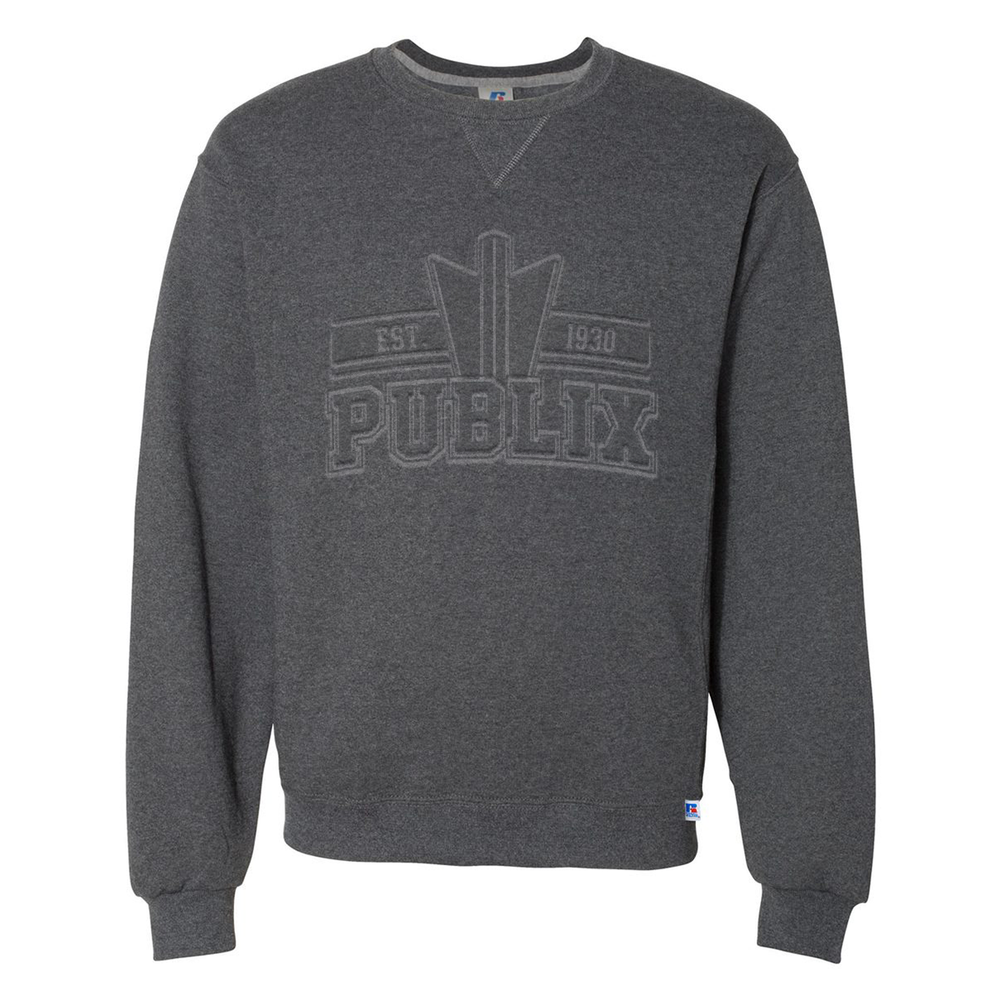 Publix Embossed Vintage Crewneck Black Heather