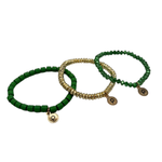 Set of 3 - Gold-Green Bourbon and Boweties Publix Bracelet