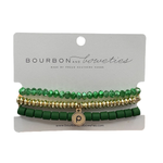 Set of 3 - Gold-Green Bourbon and Boweties Publix Bracelet